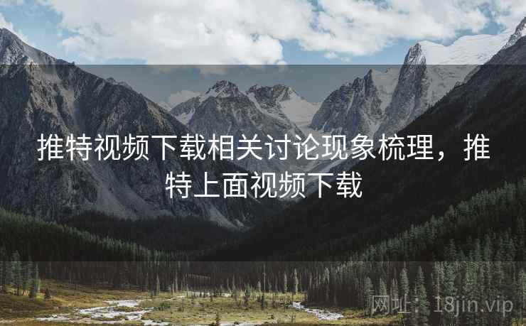 推特视频下载相关讨论现象梳理，推特上面视频下载