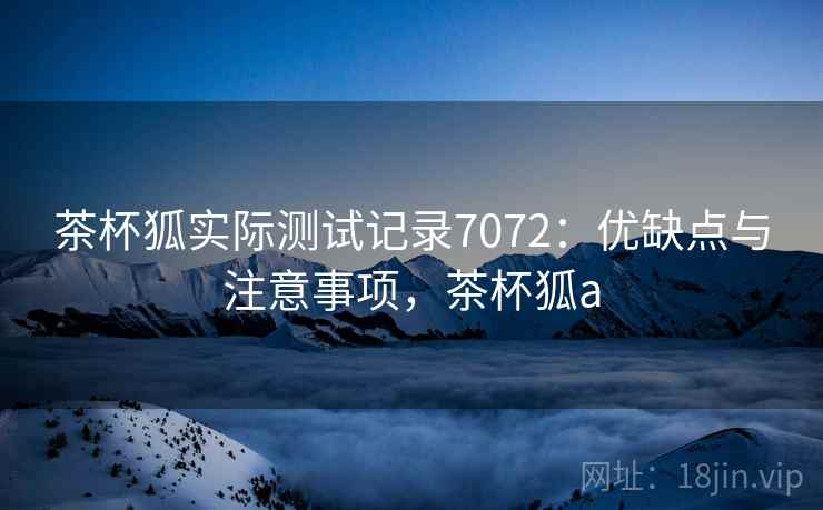 茶杯狐实际测试记录7072：优缺点与注意事项，茶杯狐a